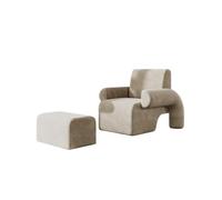 KIBONCY Modern Accent Chair, Velvet Upholstered Armchair Luxury, for Bedroom(F)