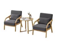 KIBONCY Modern Accent Chair with Solid Wood Frame, Upholstered Linen Fabric Armchair for Living Room Bedroom Reading Nook Home Office Furniture(G)