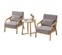 KIBONCY Modern Accent Chair with Solid Wood Frame, Upholstered Linen Fabric Armchair for Living Room Bedroom Reading Nook Home Office Furniture(B)