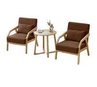 KIBONCY Modern Accent Chair with Solid Wood Frame, Upholstered Linen Fabric Armchair for Living Room Bedroom Reading Nook Home Office Furniture(C)