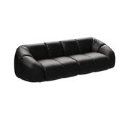 KIBONCY Modern Bubble Leather Sofa, 3-Seater Modular Cloud Sectional Couch, High Resilience Padded Curved for Living Room Apartment Lobby