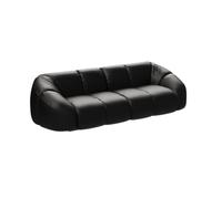 KIBONCY Modern Bubble Leather Sofa, 3-Seater Modular Cloud Sectional Couch, High Resilience Padded Curved for Living Room Apartment Lobby