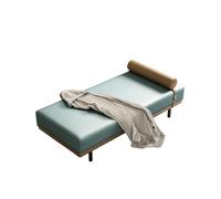 KIBONCY Modern Chaise Lounge, Faux Leather Accent Bench - Sleek Window Seat with Bolster Pillow for Bedroom Living Room Entryway, Metal Legs(C,120x45x42cm)