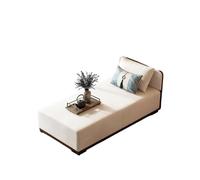 KIBONCY Modern Chaise Lounge Indoor, Linen Fabric Sleeper Sofa Bed with Solid Wood Frame, Single Couch with Decorative Pillows for Living Room Bedroom(A,160x50x68cm)