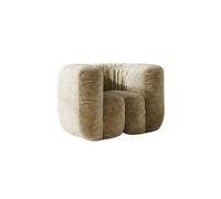 KIBONCY Modern Channel Tufted Boucle Sofa, Mid-Century Lounge Chair, Curved Upholstered Couch for Living Room, Apartment, Hotel Lobby(B,100cm)