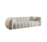 KIBONCY Modern Channel Tufted Bubble Boucle Sofa, Freely Combinable Teddy Fabric Modular Couch, Deep Seat Cloud Upholstered for Small Apartment(C)