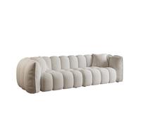 KIBONCY Modern Channel Tufted Bubble Boucle Sofa, Freely Combinable Teddy Fabric Modular Couch, Deep Seat Cloud Upholstered for Small Apartment(B)