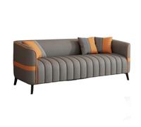 KIBONCY Modern Channel Tufted Faux Leather Loveseat Sofa, Upholstered Couch, Sturdy Metal Leg Small Space Living Room Furniture for Apartment Office(A,205cm)