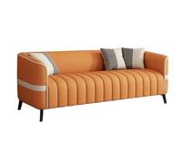 KIBONCY Modern Channel Tufted Faux Leather Loveseat Sofa, Upholstered Couch, Sturdy Metal Leg Small Space Living Room Furniture for Apartment Office(D,118cm)
