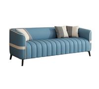 KIBONCY Modern Channel Tufted Faux Leather Loveseat Sofa, Upholstered Couch, Sturdy Metal Leg Small Space Living Room Furniture for Apartment Office(B,182cm)