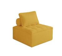 KIBONCY Modern Corduroy Accent Chair, Comfortable Modular Sofa with Neck Support Pillow, Fashionable Tufted Seat, Space-Saving Furniture for Small Spaces(A,90x90x40cm)
