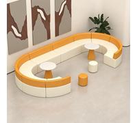 KIBONCY Modern Couch with Coffee Table, Minimalist Irregular-shaped Sofa, For Reception Area, Waiting Room, Library, Living (F)
