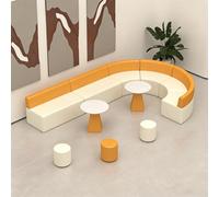 KIBONCY Modern Couch with Coffee Table, Minimalist Irregular-shaped Sofa, For Reception Area, Waiting Room, Library, Living (D)