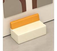 KIBONCY Modern Couch with Coffee Table, Minimalist Irregular-shaped Sofa, For Reception Area, Waiting Room, Library, Living (C)