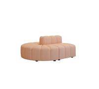 KIBONCY Modern Curved Pumpkin Channel Tufted Sofa, Multi-Size Velvet Upholstered Sectional with Solid Wood Frame, Accent Furniture for Living Room(M)