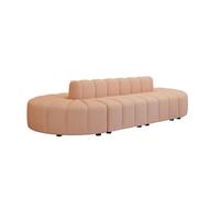 KIBONCY Modern Curved Pumpkin Channel Tufted Sofa, Multi-Size Velvet Upholstered Sectional with Solid Wood Frame, Accent Furniture for Living Room(N)