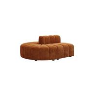 KIBONCY Modern Curved Pumpkin Channel Tufted Sofa, Multi-Size Velvet Upholstered Sectional with Solid Wood Frame, Accent Furniture for Living Room(A)
