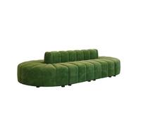 KIBONCY Modern Curved Pumpkin Channel Tufted Sofa, Multi-Size Velvet Upholstered Sectional with Solid Wood Frame, Accent Furniture for Living Room(K)