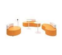 KIBONCY Modern Curved Round Modular Sofa, Multi-Shape Seating Set Stain Resistant Fabric Seats for Kindergarten & Playroom(E)