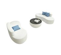 KIBONCY Modern Curved Round Modular Sofa, Multi-Shape Seating Set Stain Resistant Fabric Seats for Kindergarten & Playroom(B)