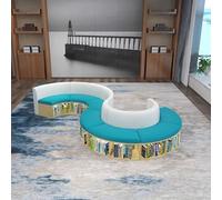 KIBONCY Modern Curved S-shaped Bookcase Sofa, Irregular-shaped Early Education Library Multi-functional Bookshelf(B)