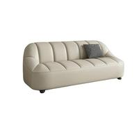 KIBONCY Modern Curved Sectional Sofa Mid-Century Cloud Sofas Couches for Living Room Leather Couch for Small Apartments/Home Offices(B,145x70x65cm)