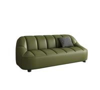 KIBONCY Modern Curved Sectional Sofa Mid-Century Cloud Sofas Couches for Living Room Leather Couch for Small Apartments/Home Offices(A,200x70x65cm)