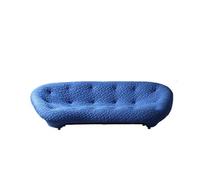 KIBONCY Modern Curved Teddy Cloud Sofa, Button Tufted 2-3 Seater Textured Fabric Couch, Ergonomic Lounge for Living Room Salon