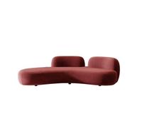 KIBONCY Modern Curved Velvet Sofa, 2-Seater Asymmetrical Couch with Frosted Upholstery Minimalist Loveseat, for Living Room(B,270cm)