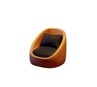 KIBONCY Modern Egg-Shaped Faux Leather Lounge Chair with Pillow, Loveseat Sofa with Two Throw Pillows, Upholstered 2-Seater Couch for Small Spaces(A)