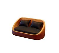 KIBONCY Modern Egg-Shaped Faux Leather Lounge Chair with Pillow, Loveseat Sofa with Two Throw Pillows, Upholstered 2-Seater Couch for Small Spaces(B)