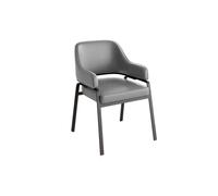 KIBONCY Modern Faux Leather Dining Chair with Metal Frame, Minimalist Accent, Upholstery with Black Legs for Living Room(C)