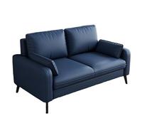 KIBONCY Modern Faux Leather Loveseat Sofa, 2 Seater Small Space Couch Wooden Legs, Compact Upholstered Double Seat for Apartment Living Room Bedroom(A,190cm)