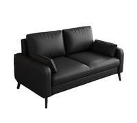 KIBONCY Modern Faux Leather Loveseat Sofa, 2 Seater Small Space Couch Wooden Legs, Compact Upholstered Double Seat for Apartment Living Room Bedroom(C,70cm)