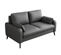 KIBONCY Modern Faux Leather Loveseat Sofa, 2 Seater Small Space Couch Wooden Legs, Compact Upholstered Double Seat for Apartment Living Room Bedroom(D,170cm)