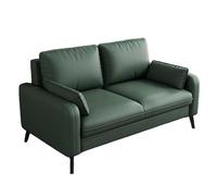KIBONCY Modern Faux Leather Loveseat Sofa, 2 Seater Small Space Couch Wooden Legs, Compact Upholstered Double Seat for Apartment Living Room Bedroom(B,130cm)