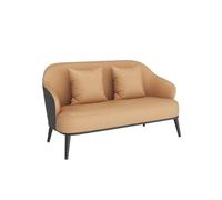 KIBONCY Modern Faux Leather Sofa Set with Metal Legs, Loveseat Upholstered for Office Lounge 3-Seater Couch and Accent Chair for Living Room(E)