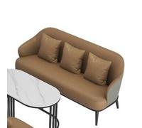 KIBONCY Modern Faux Leather Sofa Set with Metal Legs, Loveseat Upholstered for Office Lounge 3-Seater Couch and Accent Chair for Living Room(I)