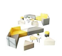 KIBONCY Modern Geometric Modular Sectional Sofa, Space Saving Set, Freely Assembled PU Leather Couch for Multi(G)