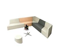 KIBONCY Modern Geometric Modular Sectional Sofa, Space Saving Set, Freely Assembled PU Leather Couch for Multi(A)