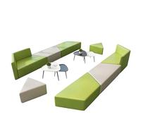 KIBONCY Modern Geometric Modular Sectional Sofa, Space Saving Set, Freely Assembled PU Leather Couch for Multi(B)