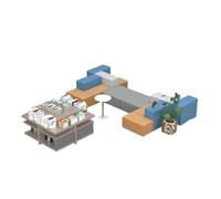 KIBONCY Modern Irregular Guest Sofa - Heavy-Duty Easy-Maintain Seating Unique Shaped Reception Compact Couch(1)