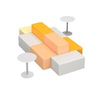 KIBONCY Modern Irregular Guest Sofa - Heavy-Duty Easy-Maintain Seating Unique Shaped Reception Compact Couch(8)