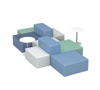 KIBONCY Modern Irregular Guest Sofa - Heavy-Duty Easy-Maintain Seating Unique Shaped Reception Compact Couch(7)