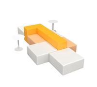 KIBONCY Modern Irregular Waiting Area Sofa Space-Saving Sectional Rounded Edge Stain-Resistant Seating Hotel & Hospital Reception(6)