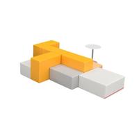 KIBONCY Modern Irregular Waiting Area Sofa Space-Saving Sectional Rounded Edge Stain-Resistant Seating Hotel & Hospital Reception(8)