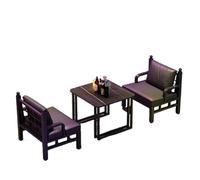 KIBONCY Modern KTV Booth Seating with Coffee Table, Industrial U-Shaped Sofa and Set Black Leather, Ideal for Lounges(A)