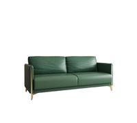 KIBONCY Modern Leather Sofa with Gold Metal Legs,Contemporary Faux with Premium Fabric &, for Living Room(2,200cm)