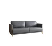 KIBONCY Modern Leather Sofa with Gold Metal Legs,Contemporary Faux with Premium Fabric &, for Living Room(3,125cm)