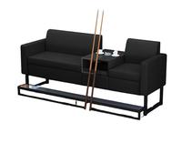 KIBONCY Modern Light Luxury Billiard Spectator Sofa, Couch with Metal Stand & Comfortable Backrest, Waterproof & Stain-Resistant PU Leather(F)